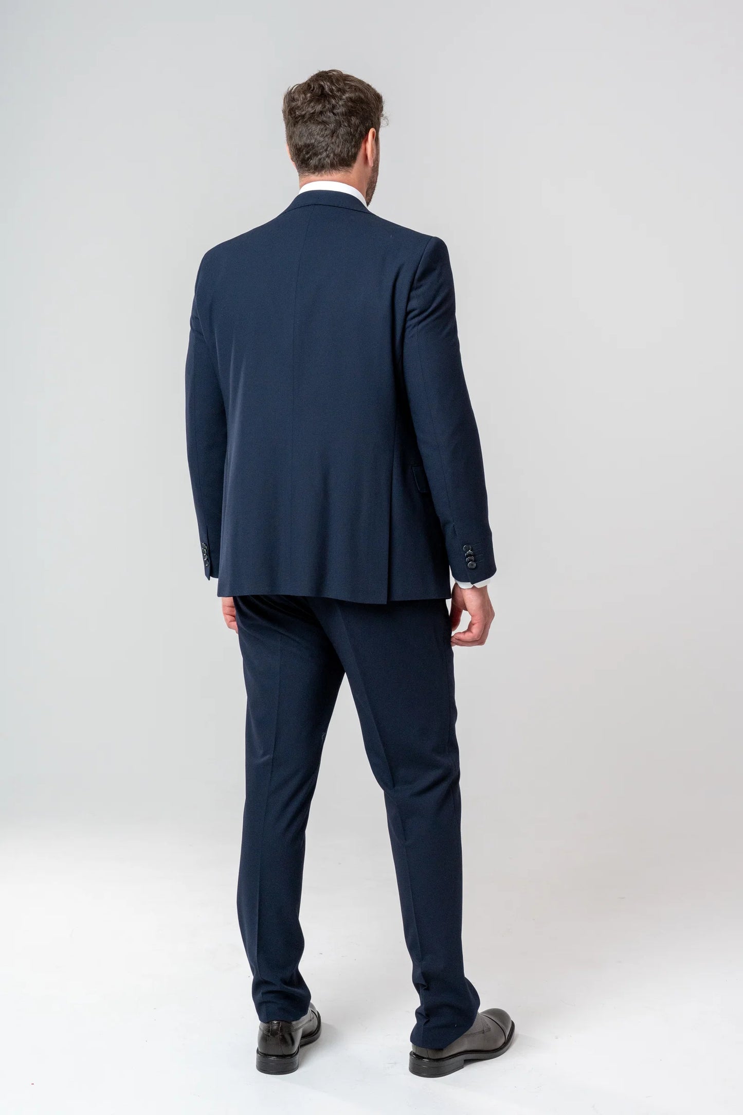Ds Damat Slim Fit Lacivert Armürlü Takim Elbise Yelekli