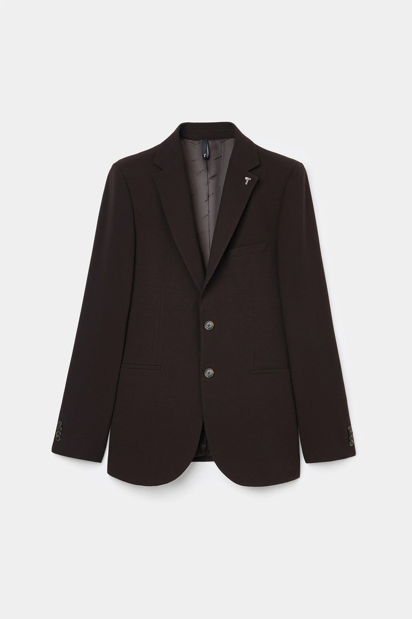Tween Slim Fit Kahverengi Çizgili Takim Elbise