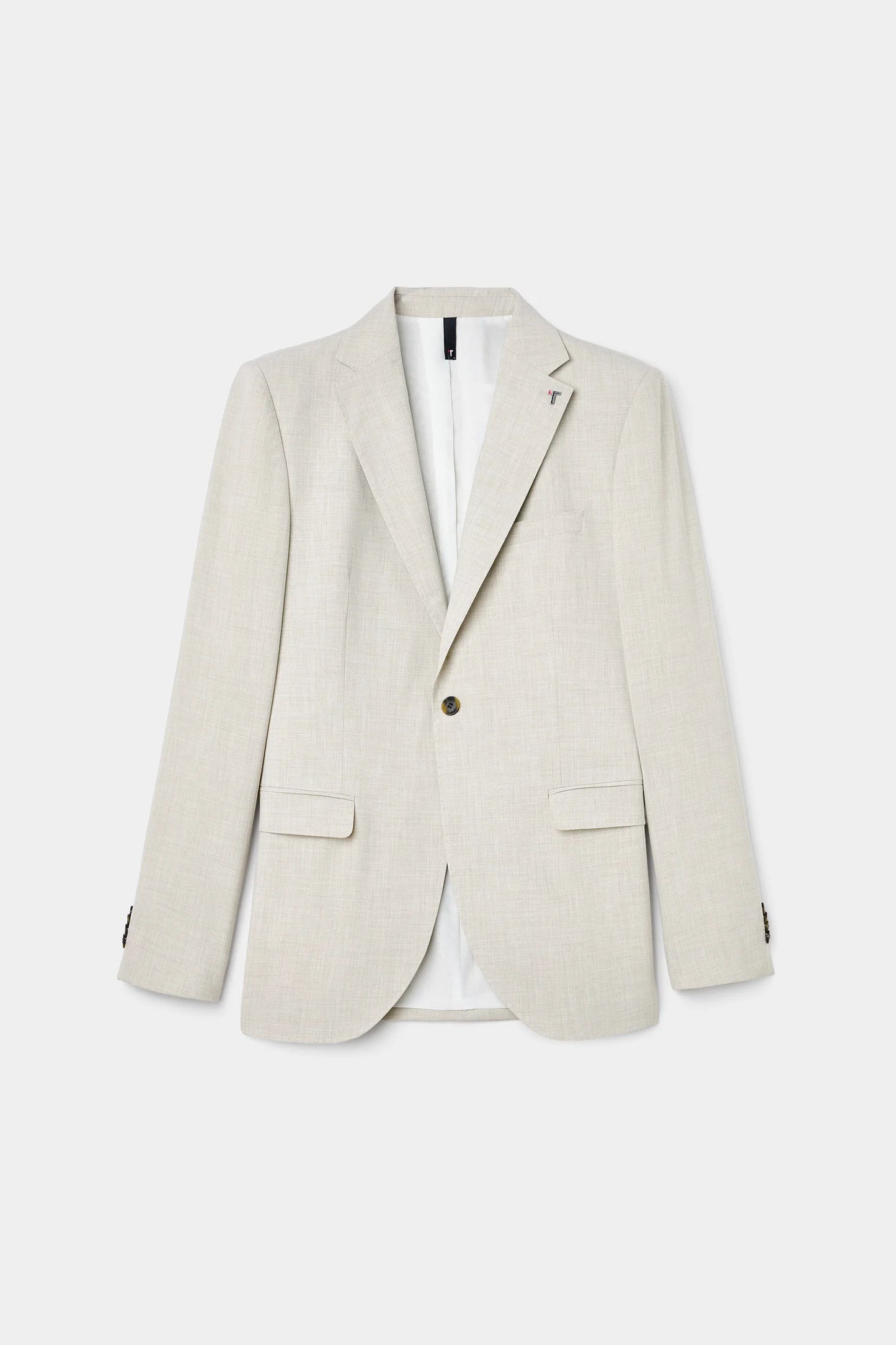Tween Slim Fit Koyu Bej Armürlü Takim Elbise
