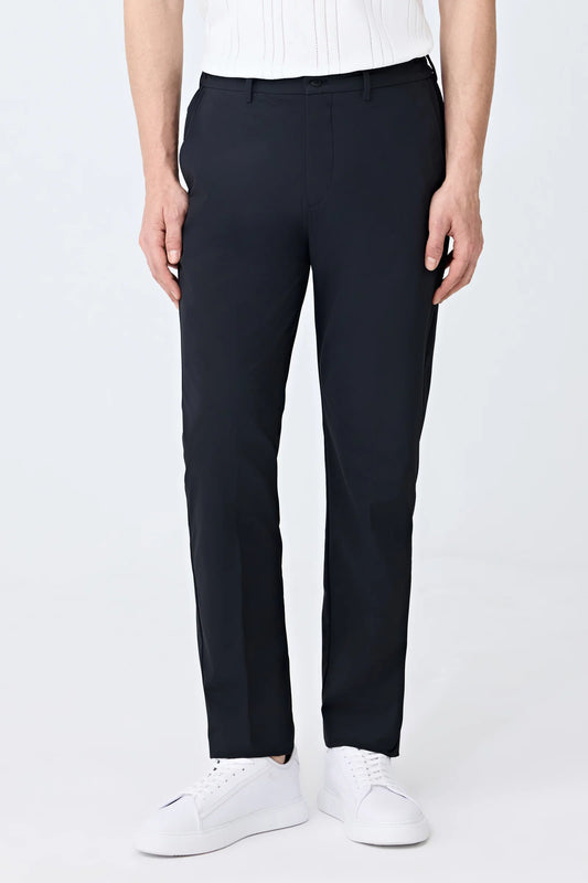 Tween Relaxed Fit (pilesiz) Siyah Düz Kumaş Pantolon