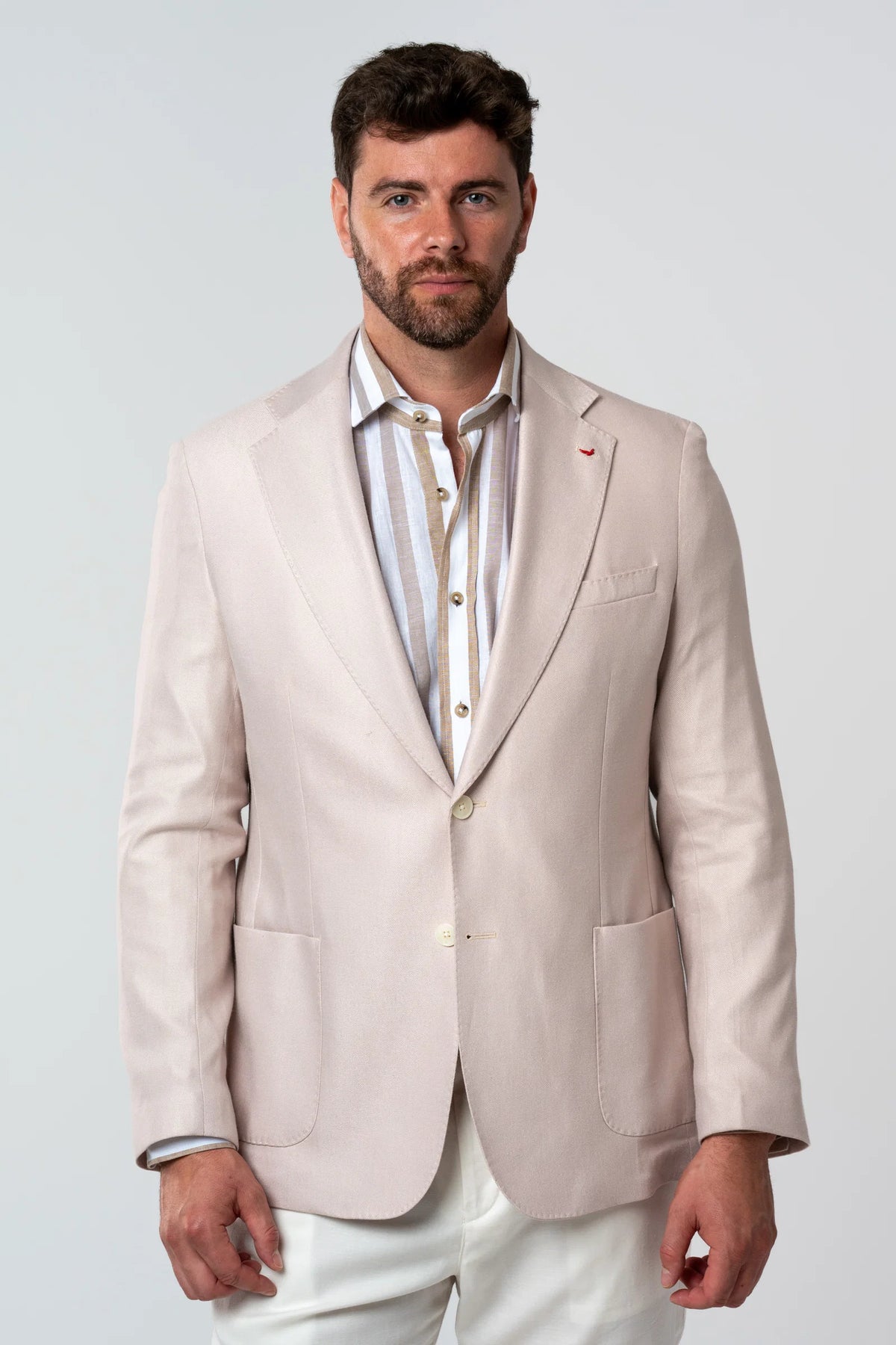 Ds Damat Regular Fit Pudra Armürlü Kumaş Ceket