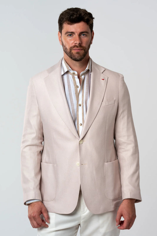 Ds Damat Regular Fit Pudra Armürlü Kumaş Ceket