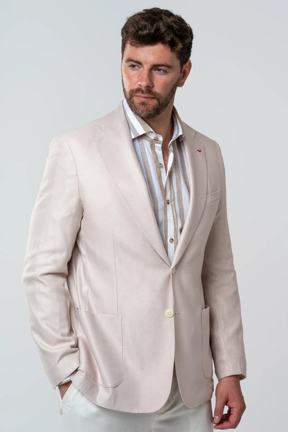 Ds Damat Regular Fit Pudra Armürlü Kumaş Ceket