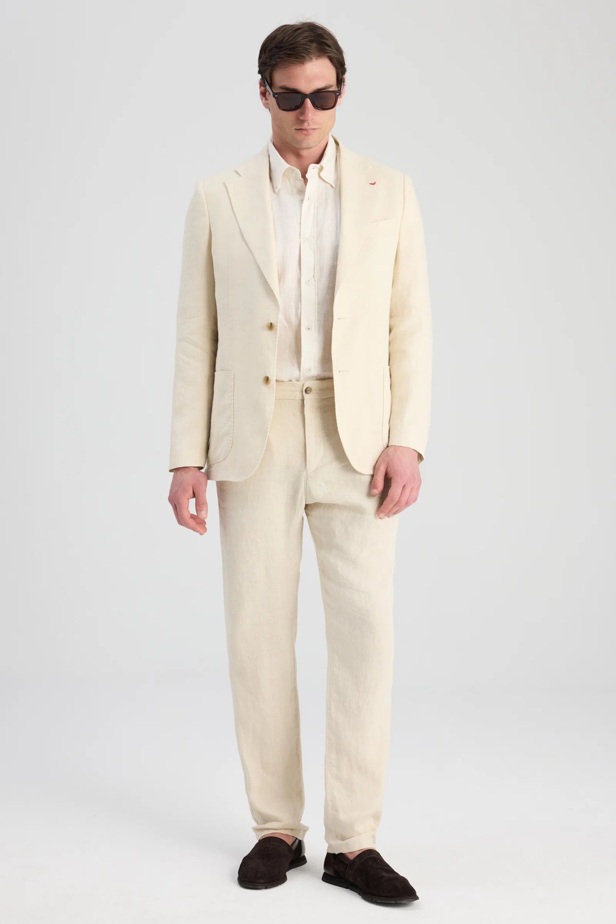 Ds Damat Slim Fit Bej Düz Kumaş Ceket