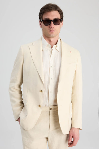 Ds Damat Slim Fit Bej Düz Kumaş Ceket