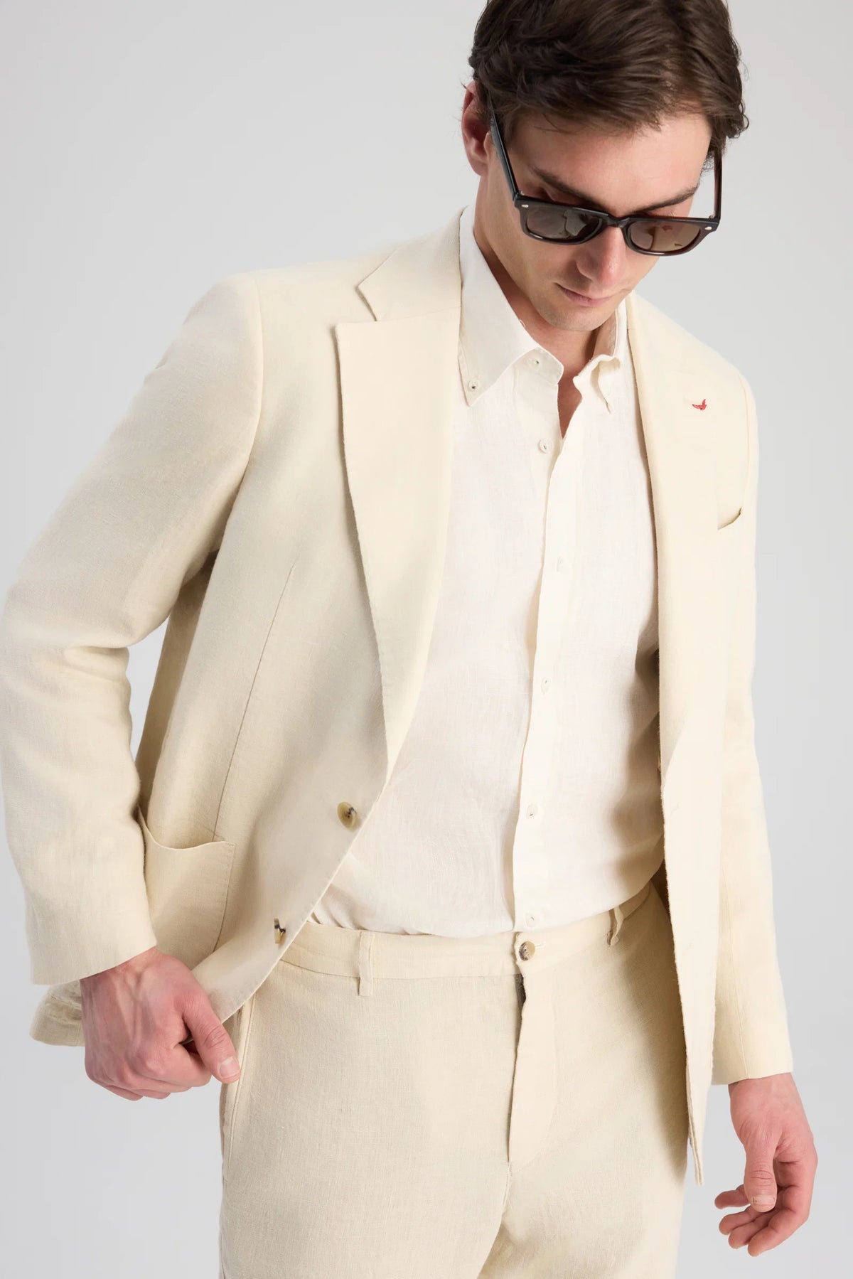 Ds Damat Slim Fit Bej Düz Kumaş Ceket
