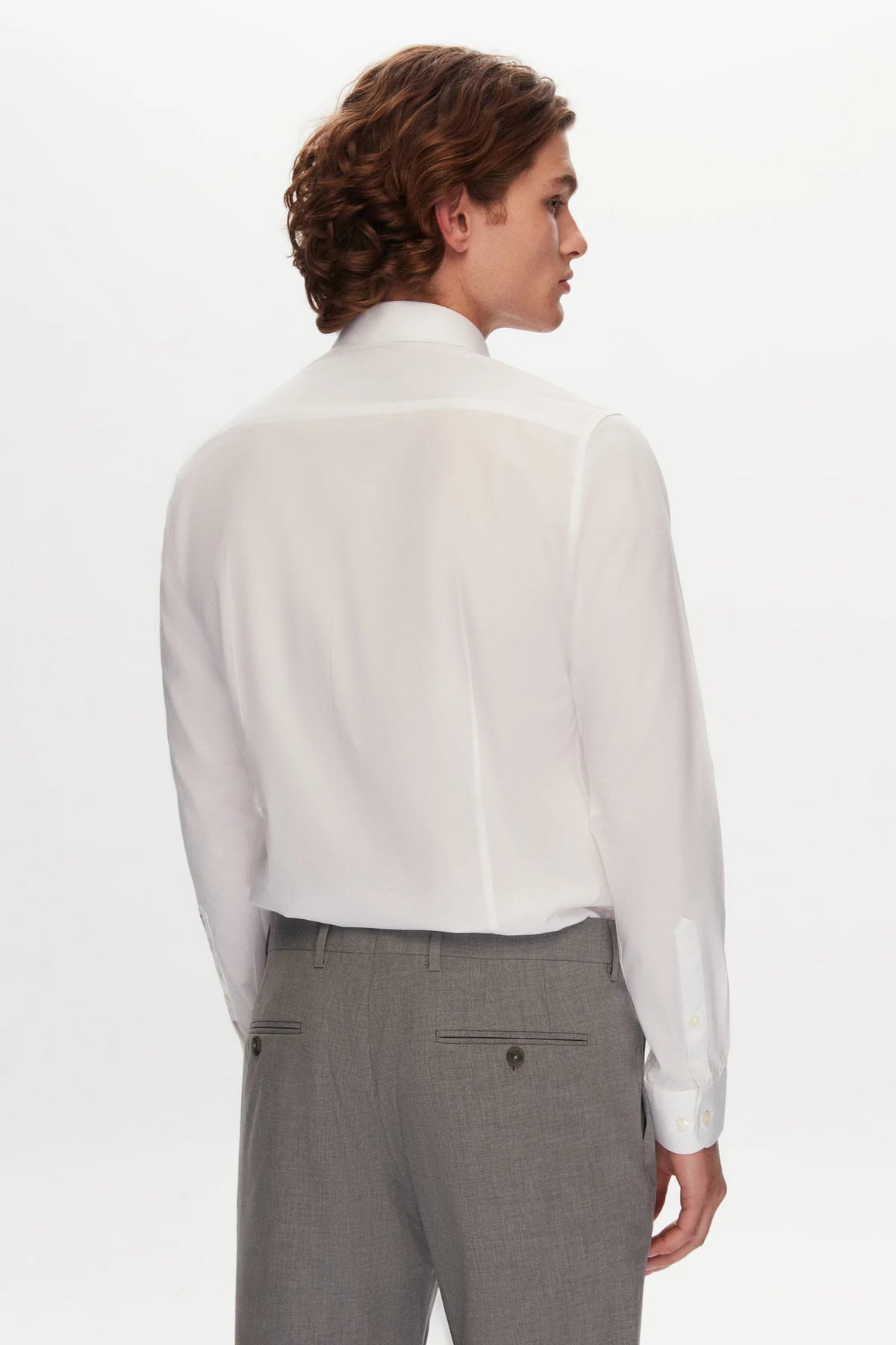 Tween Slim Fit Beyaz Düz Travel Gömlek