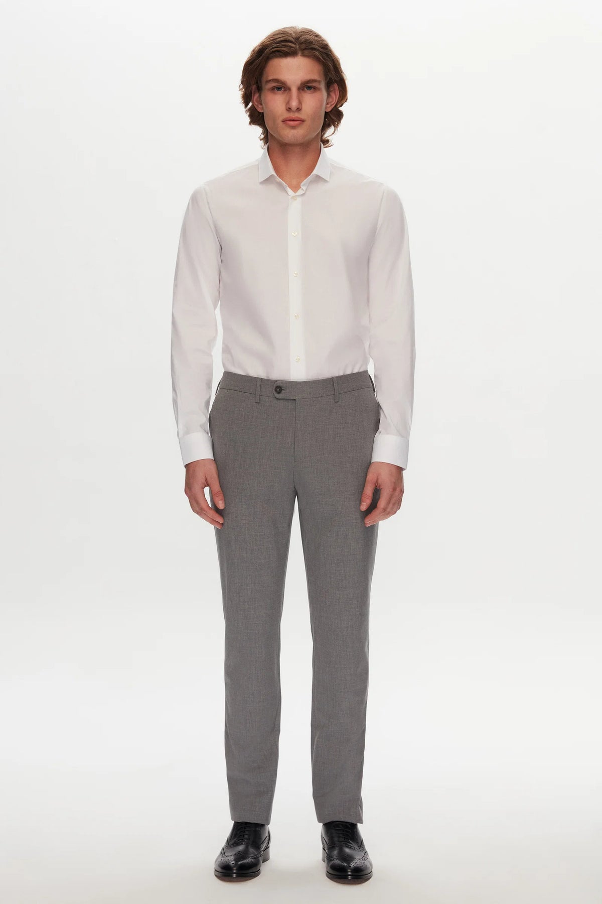 Tween Slim Fit Beyaz Düz Travel Gömlek
