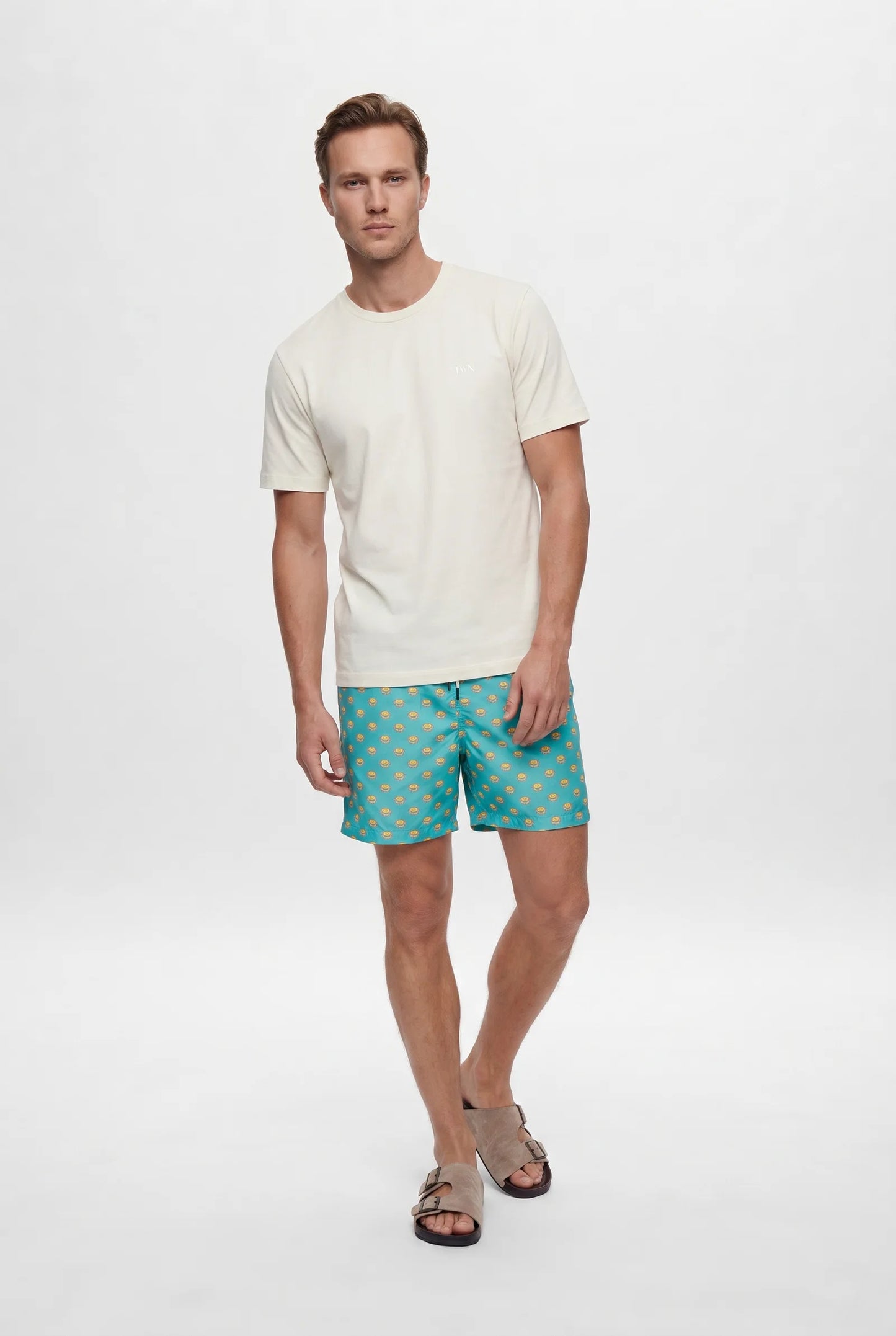 Tween Regular Fit Yeşil Baskılı Şort Mayo