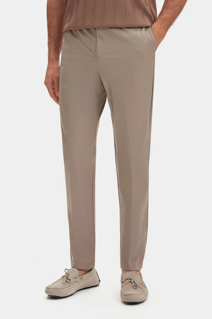 Damat Relaxed Fit (pilesiz) Vizon Düz Kumaş Pantolon