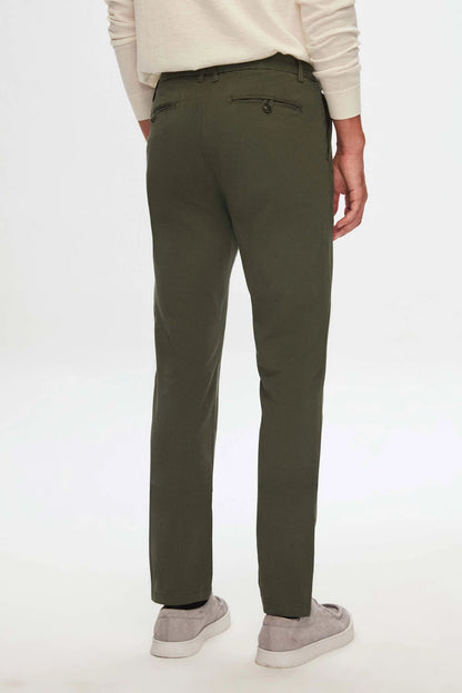 Damat Slim Fit Haki Bi Strech Pamuklu Beli Içten Lastikli Chino Pantolon
