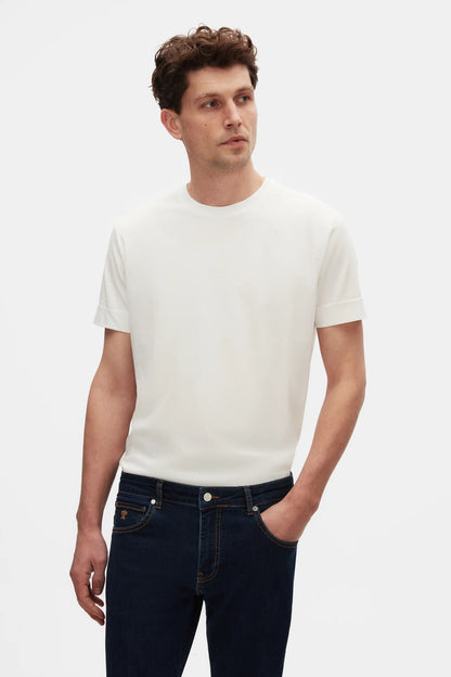 Damat Regular Fit Ekru %100 Pamuk Merserize T-shirt