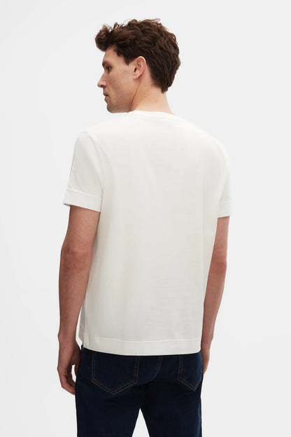 Damat Regular Fit Ekru %100 Pamuk Merserize T-shirt