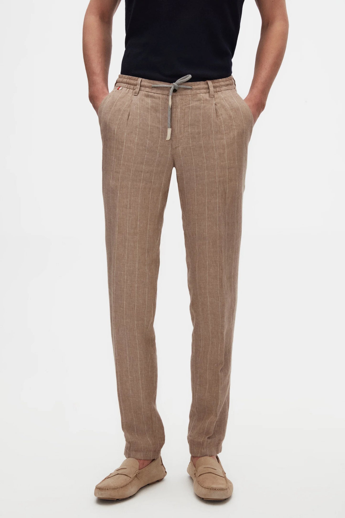 Damat Slim Fit Bej %100 Keten Chino Pantolon