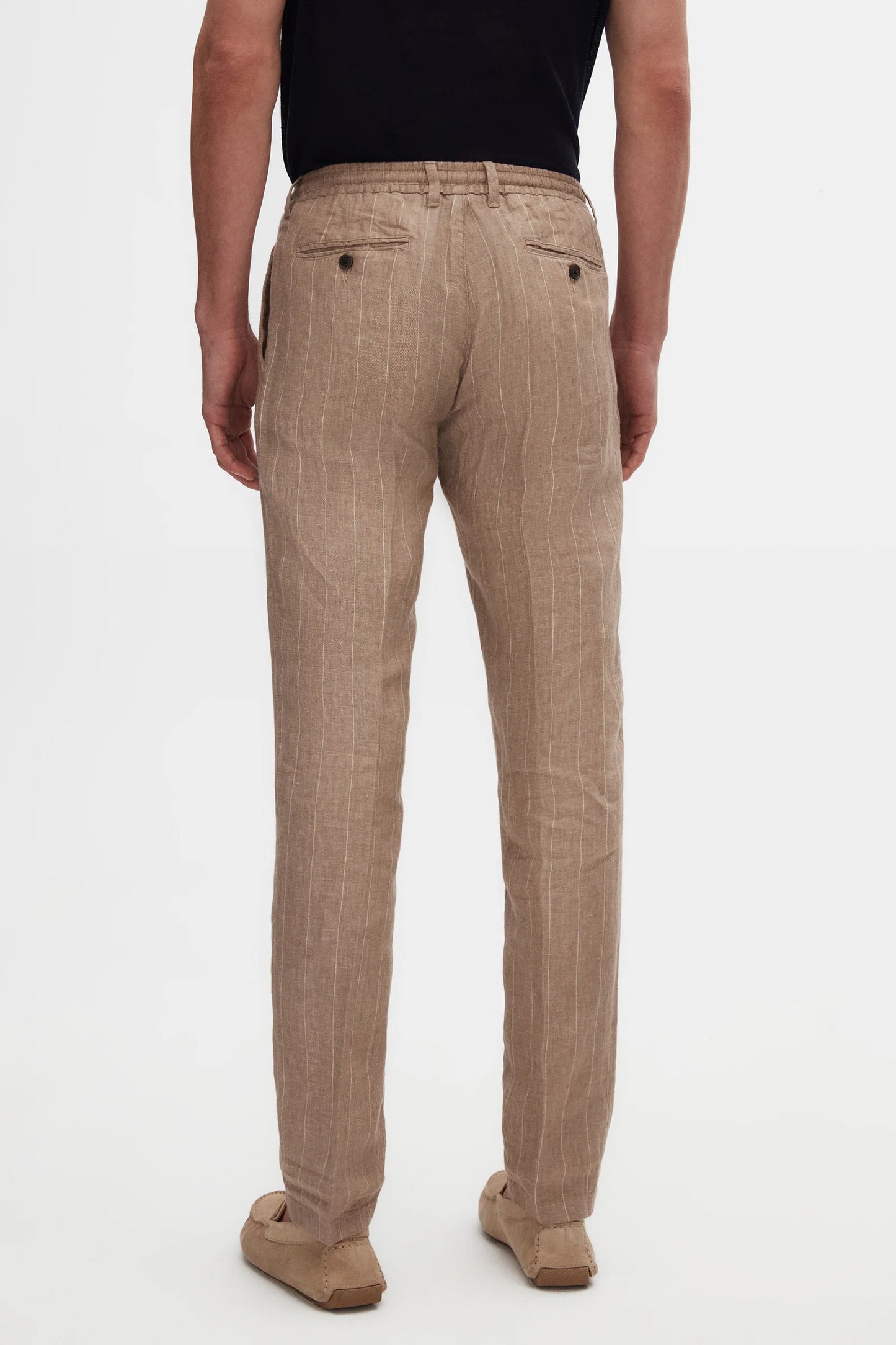 Damat Slim Fit Bej %100 Keten Chino Pantolon