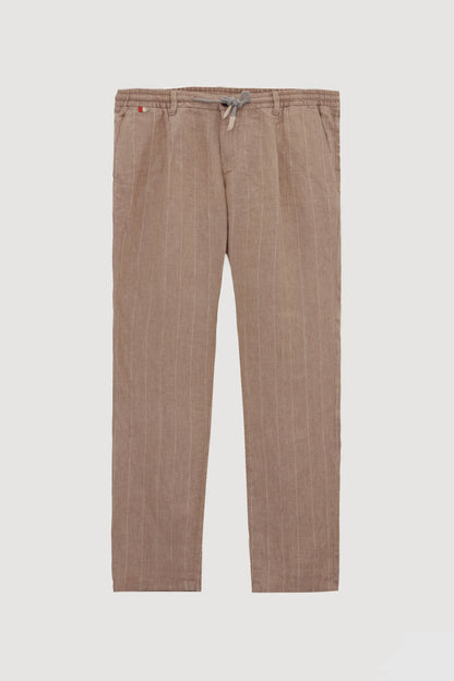 Damat Slim Fit Bej %100 Keten Chino Pantolon