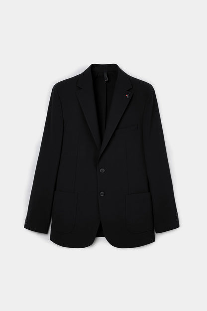 Tween Slim Fit Siyah Armürlü Kumaş Ceket