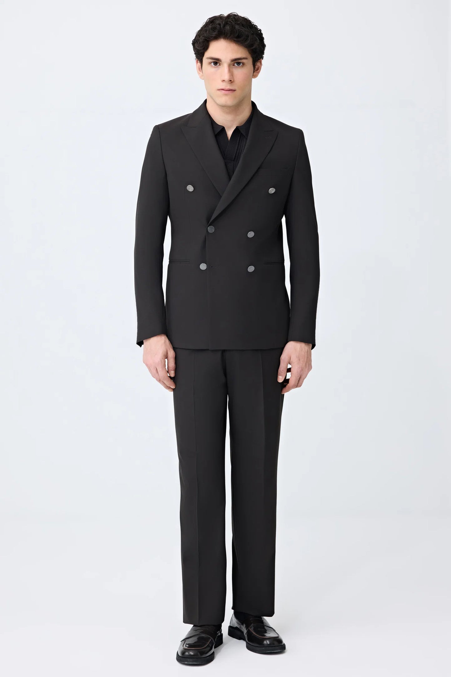 Tween Slim Fit Kahverengi Kruvaze Takim Elbise