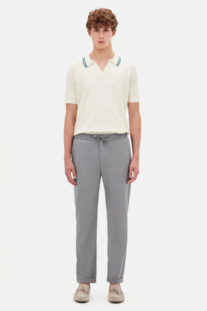 Tween Relaxed Fit (pilesiz) Gri Armürlü Kumaş Pantolon