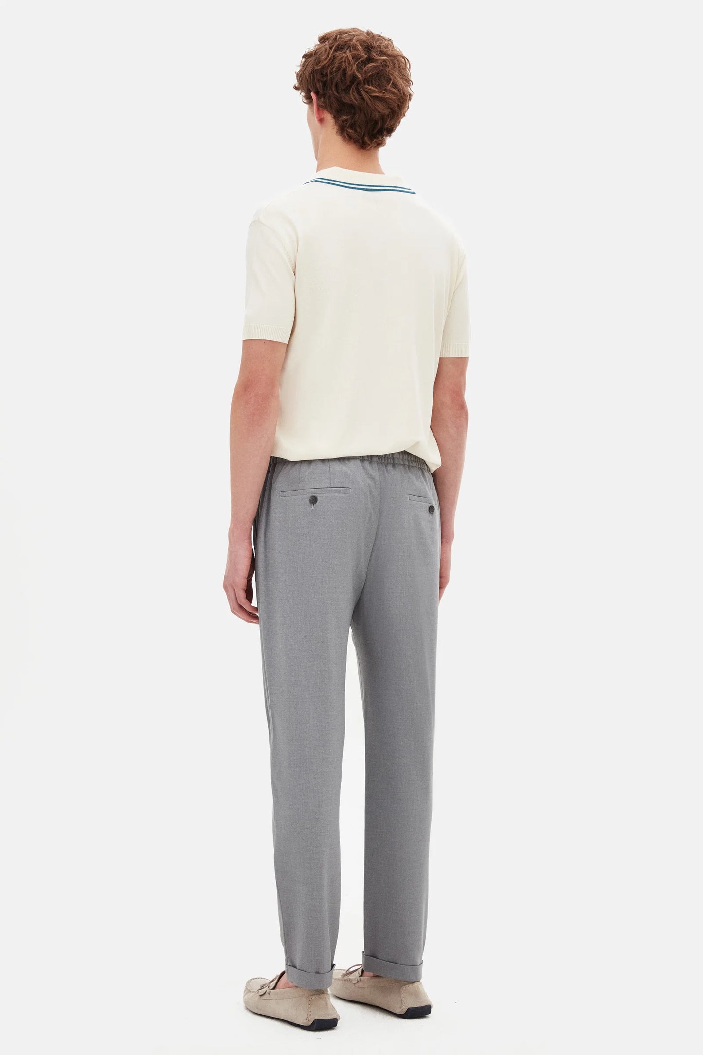 Tween Relaxed Fit (pilesiz) Gri Armürlü Kumaş Pantolon