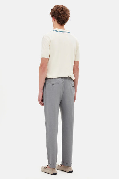 Tween Relaxed Fit (pilesiz) Gri Armürlü Kumaş Pantolon