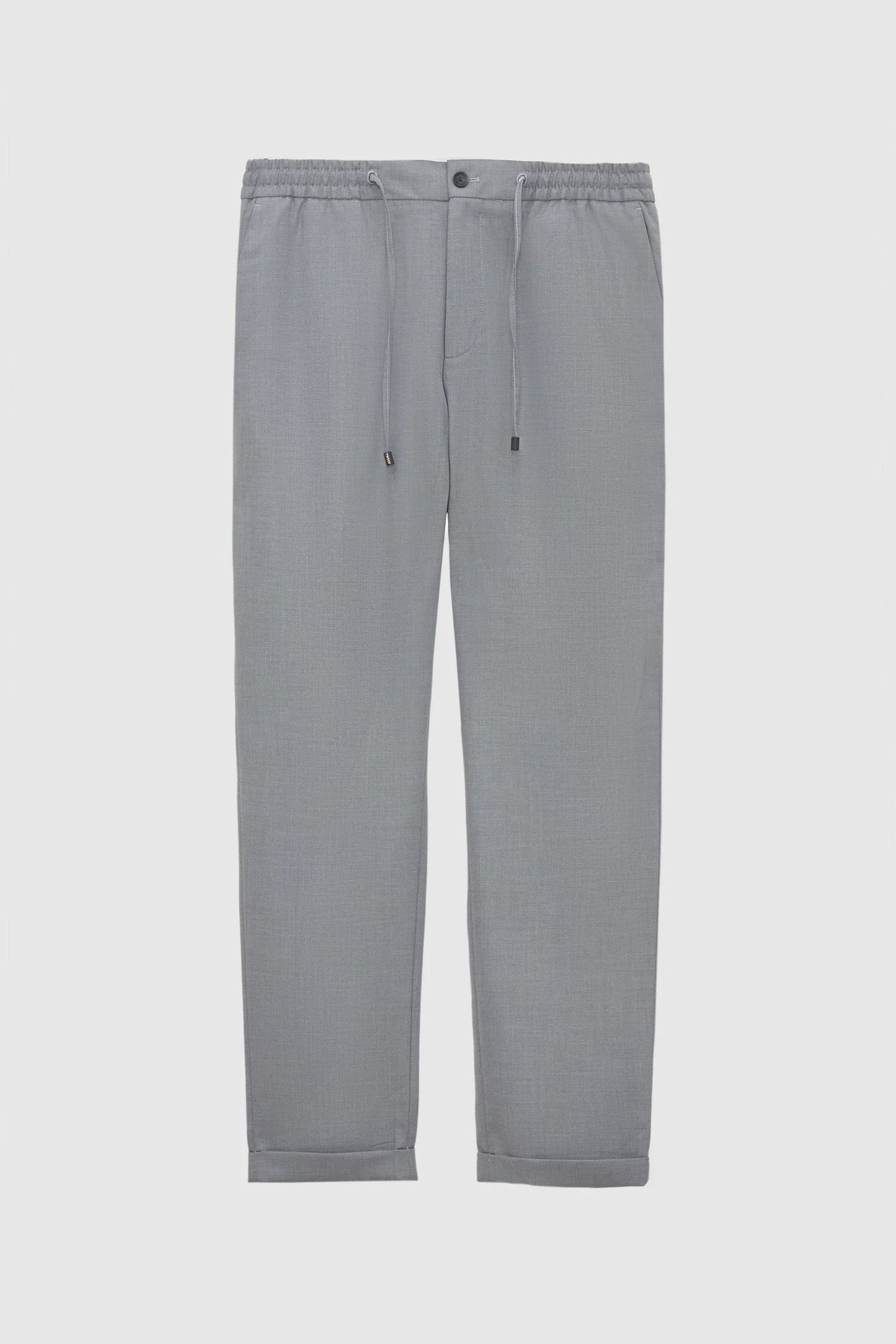 Tween Relaxed Fit (pilesiz) Gri Armürlü Kumaş Pantolon