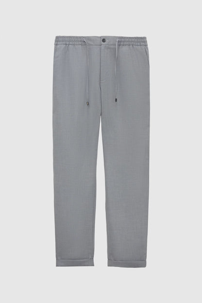 Tween Relaxed Fit (pilesiz) Gri Armürlü Kumaş Pantolon