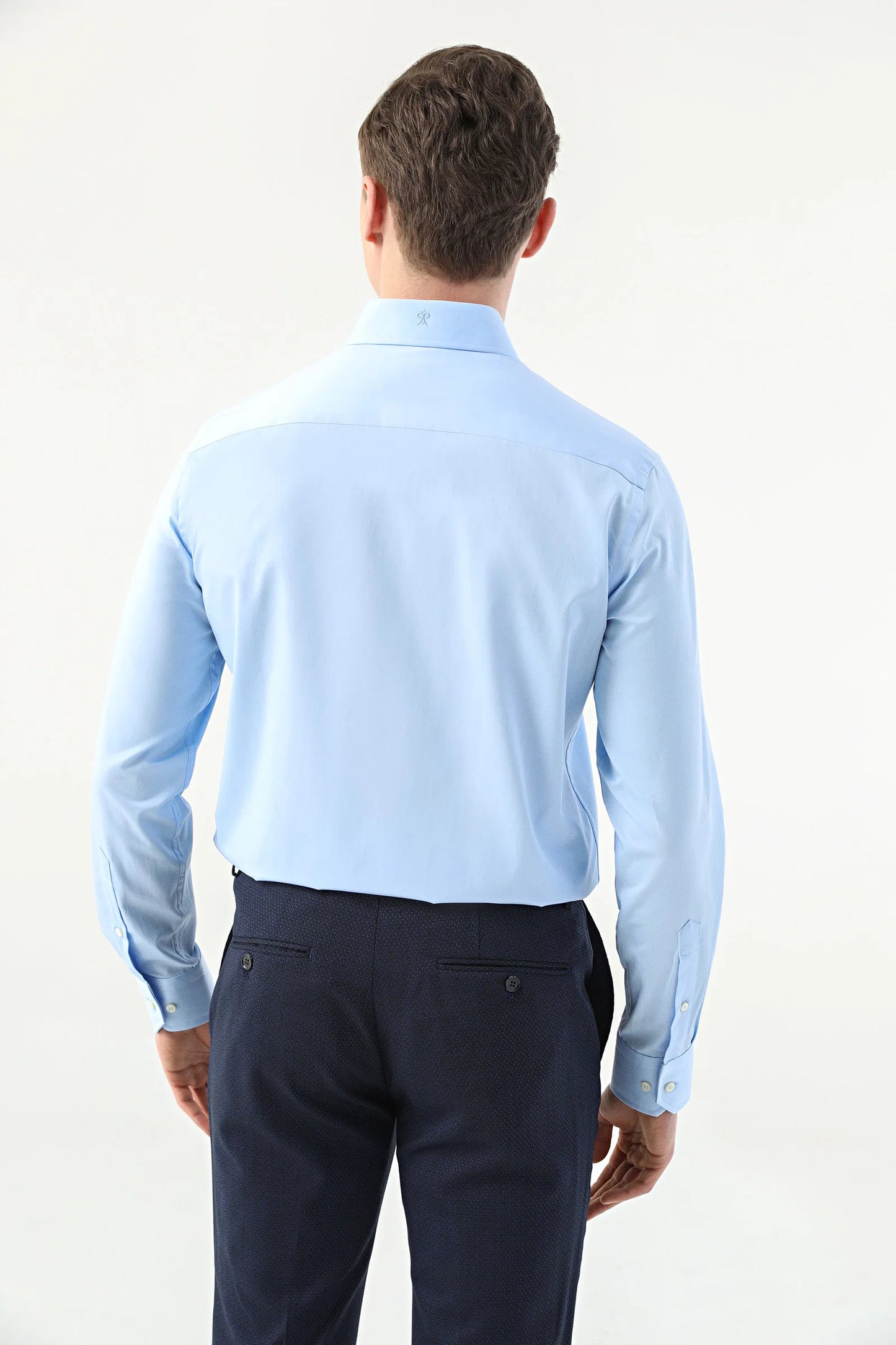 Damat Regular Fit Açık Mavi Düz Nano Care Gömlek