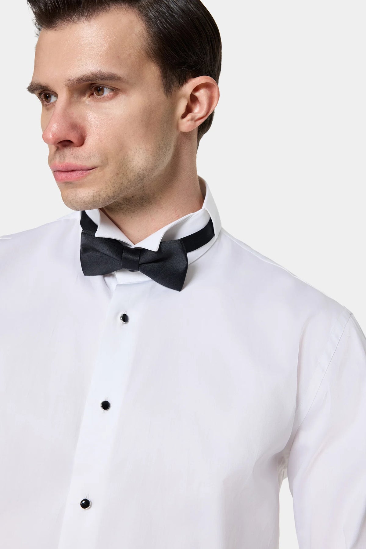 Damat Slim Fit Beyaz Düz Smokin Gömlek