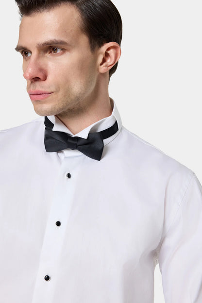 Damat Slim Fit Beyaz Düz Smokin Gömlek