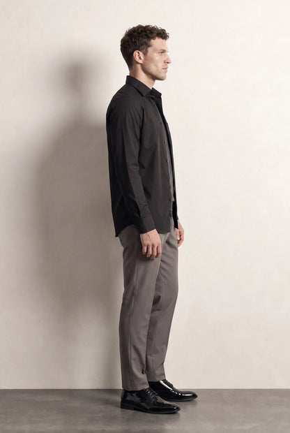 Ds Damat Regular Fit Siyah Düz Gömlek