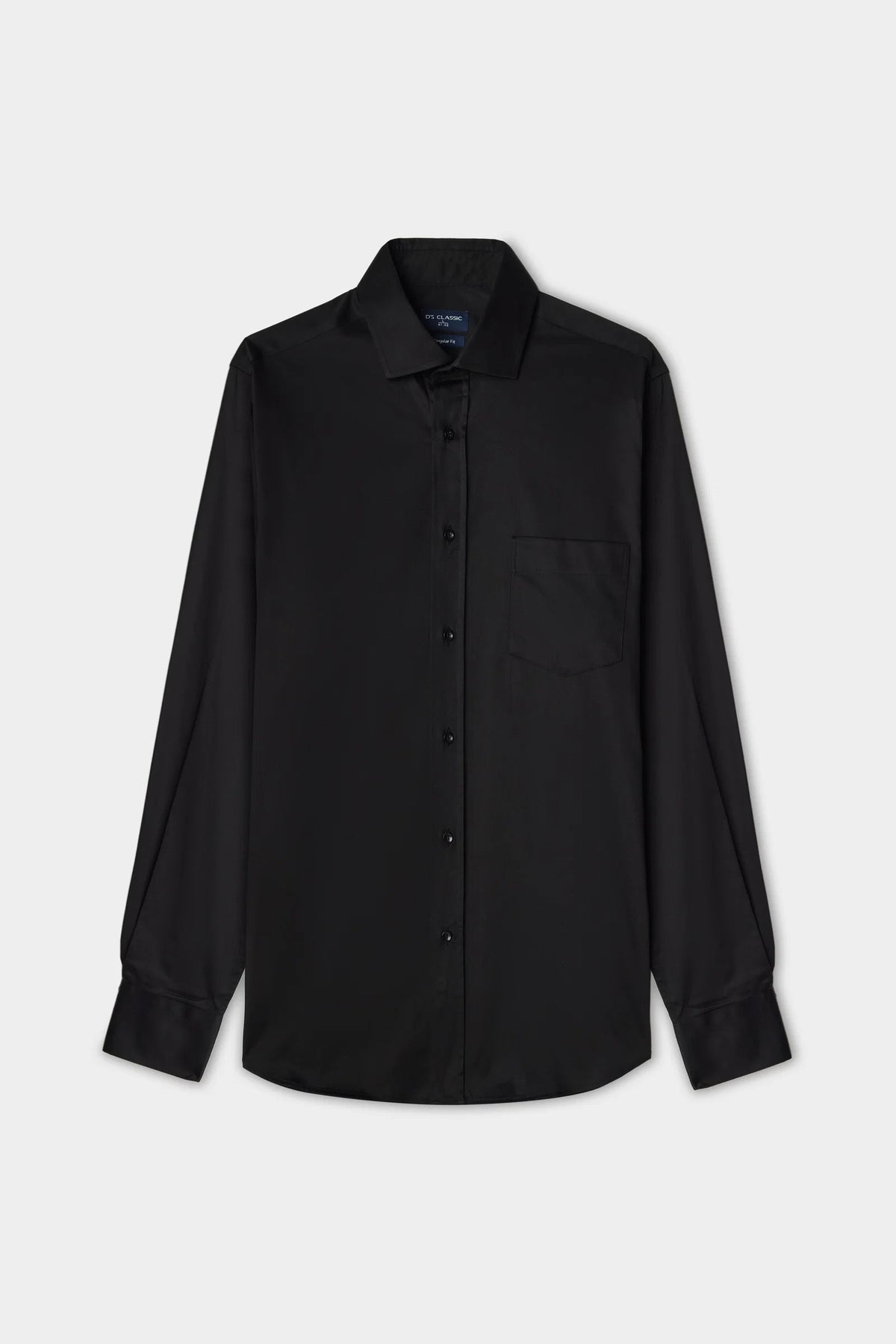 Ds Damat Regular Fit Siyah Düz Gömlek