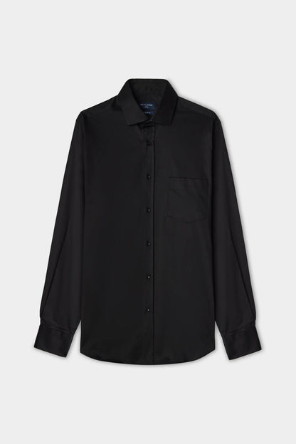 Ds Damat Regular Fit Siyah Düz Gömlek