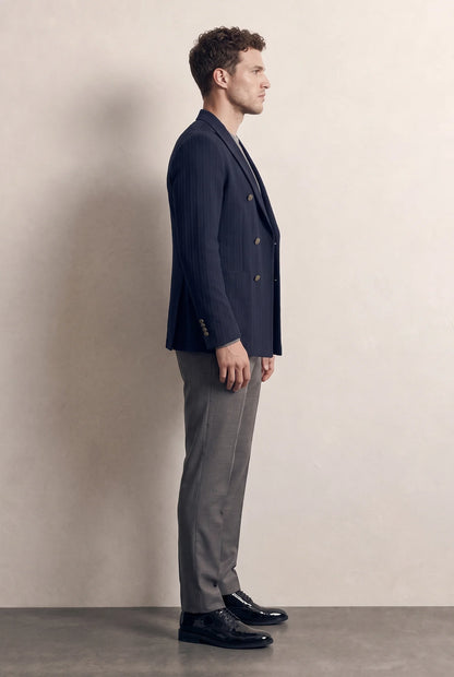 Twn Slim Fit Lacivert Çizgili Kumaş Ceket
