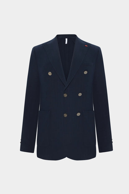 Twn Slim Fit Lacivert Çizgili Kumaş Ceket