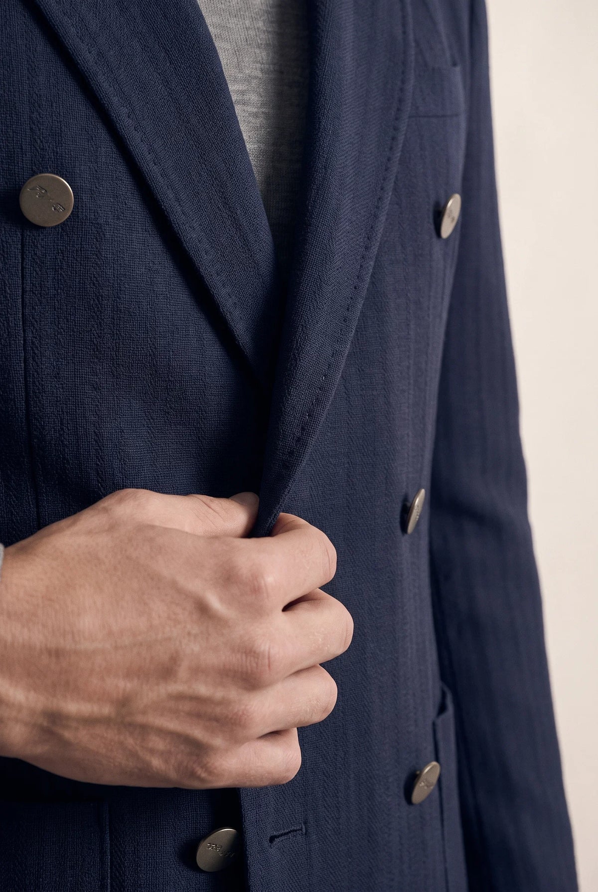 Twn Slim Fit Lacivert Çizgili Kumaş Ceket