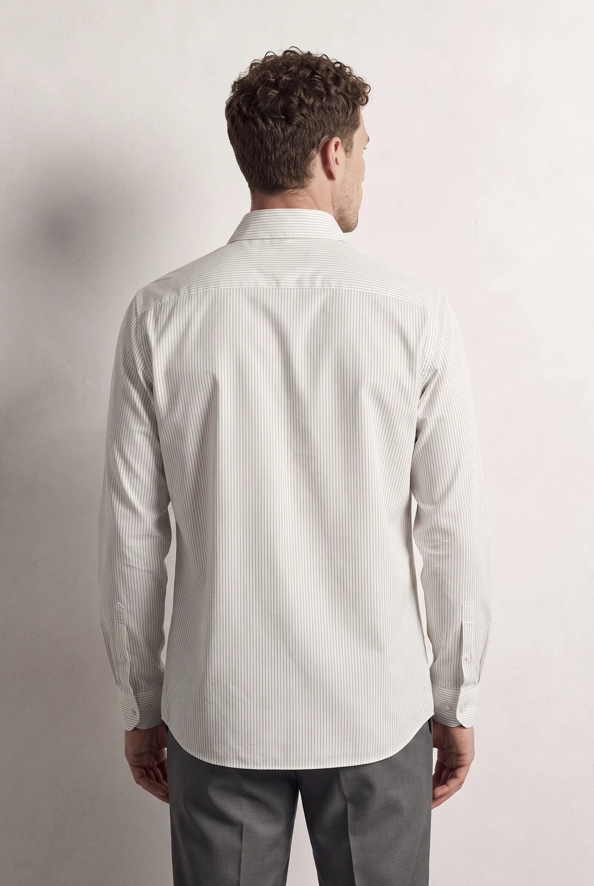 Ds Damat Slim Fit Beyaz Çizgili Gömlek