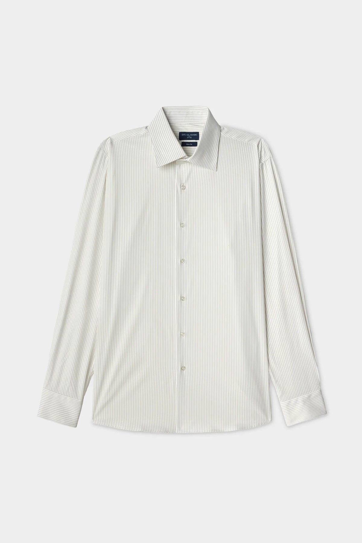 Ds Damat Slim Fit Beyaz Çizgili Gömlek