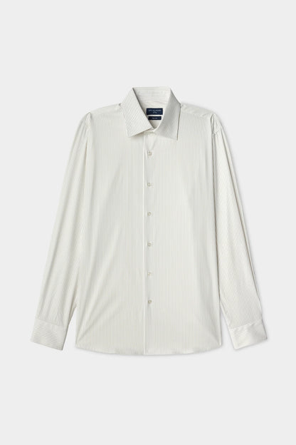 Ds Damat Slim Fit Beyaz Çizgili Gömlek