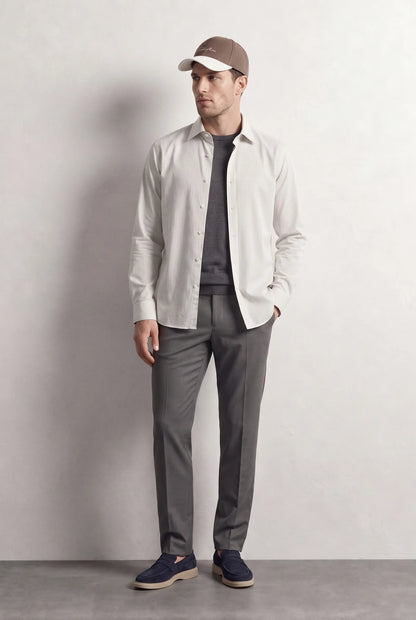 Ds Damat Slim Fit Beyaz Çizgili Gömlek
