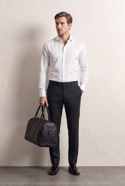 Twn Slim Fit Beyaz Düz Travel Gömlek
