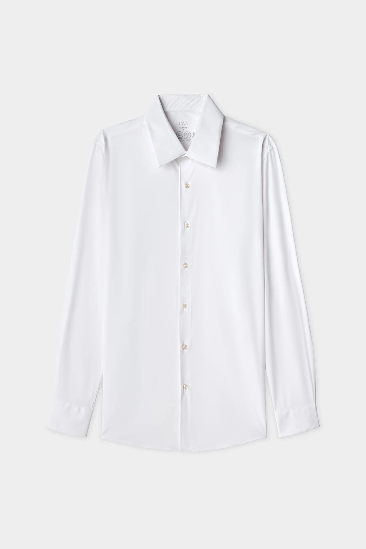 Twn Slim Fit Beyaz Düz Travel Gömlek