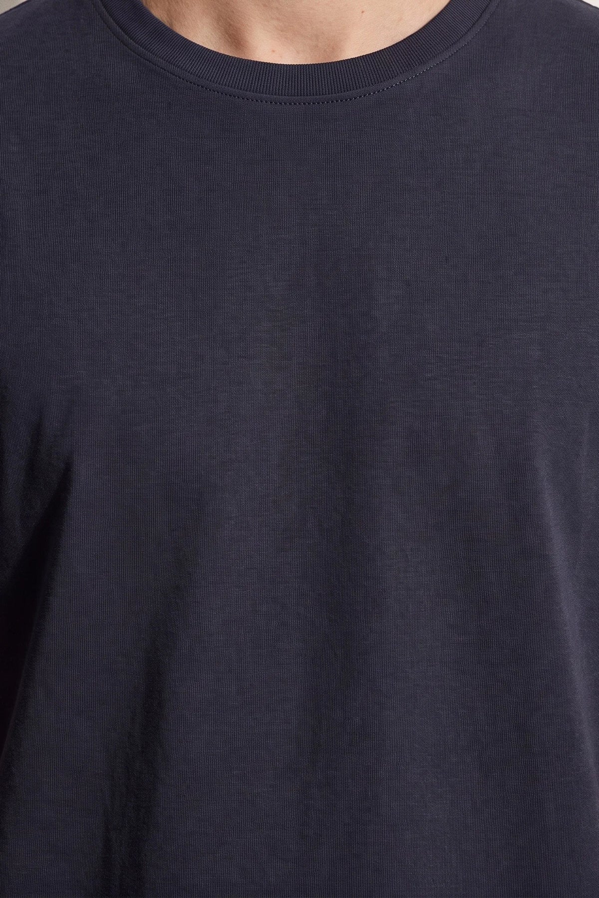 Ds Damat Regular Fit Lacivert Düz T-shirt