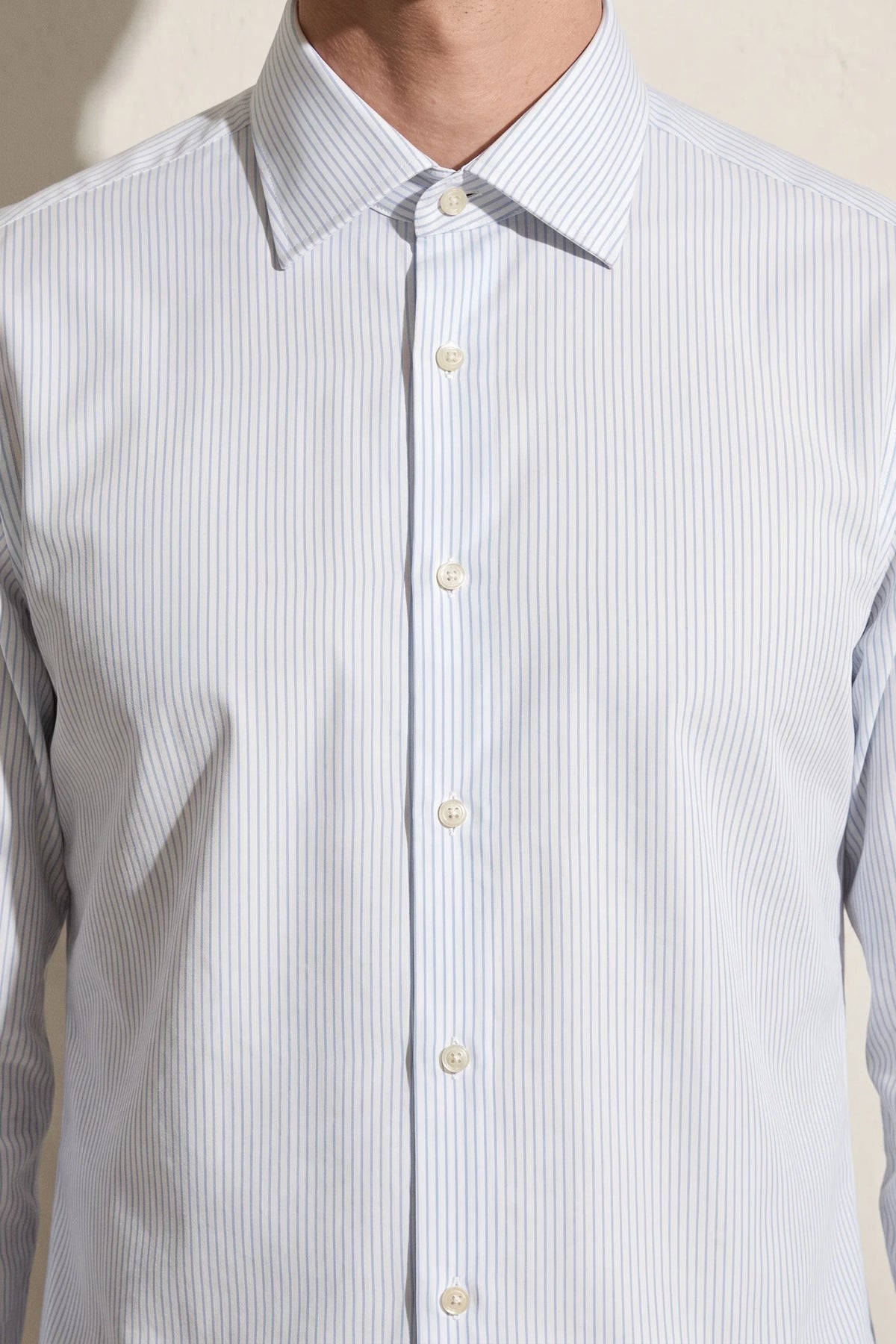 Ds Damat Slim Fit Beyaz Çizgili Gömlek