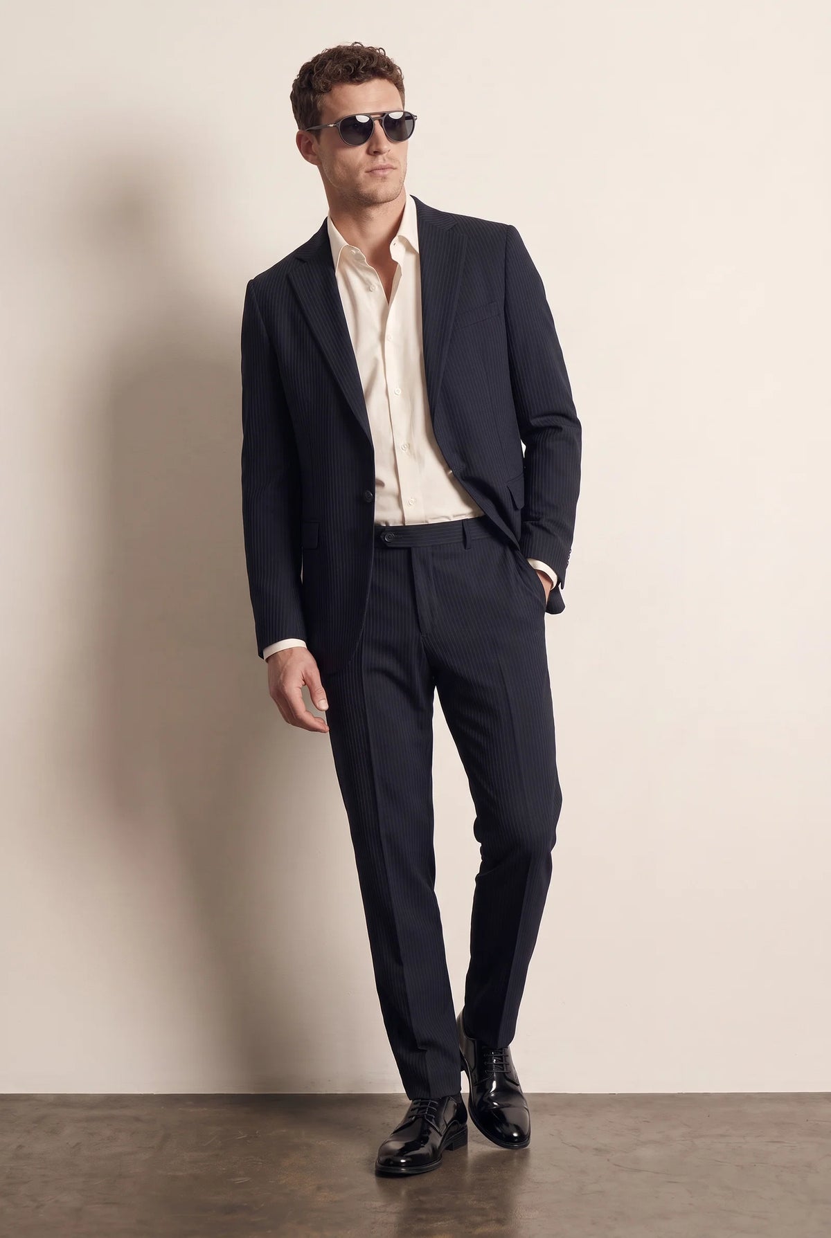 Twn Slim Fit Lacivert Çizgili Takim Elbise