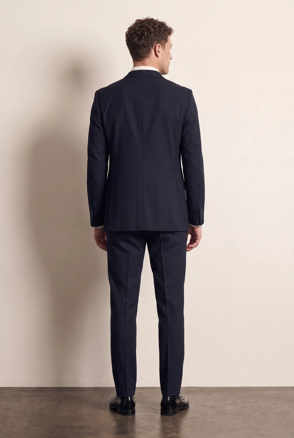Twn Slim Fit Lacivert Çizgili Takim Elbise
