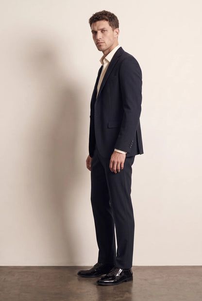 Twn Slim Fit Lacivert Çizgili Takim Elbise