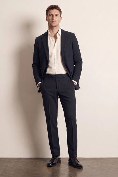 Twn Slim Fit Lacivert Çizgili Takim Elbise