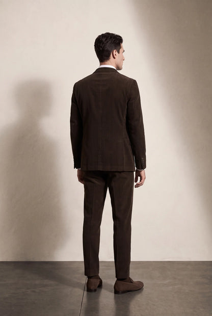 Twn Slim Fit Kahverengi Çizgili Takim Elbise