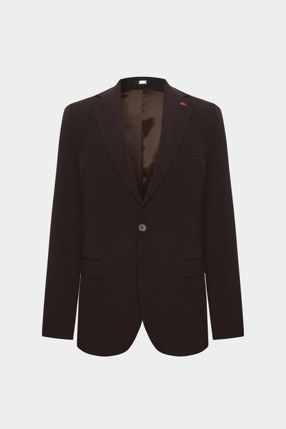Twn Slim Fit Kahverengi Çizgili Takim Elbise